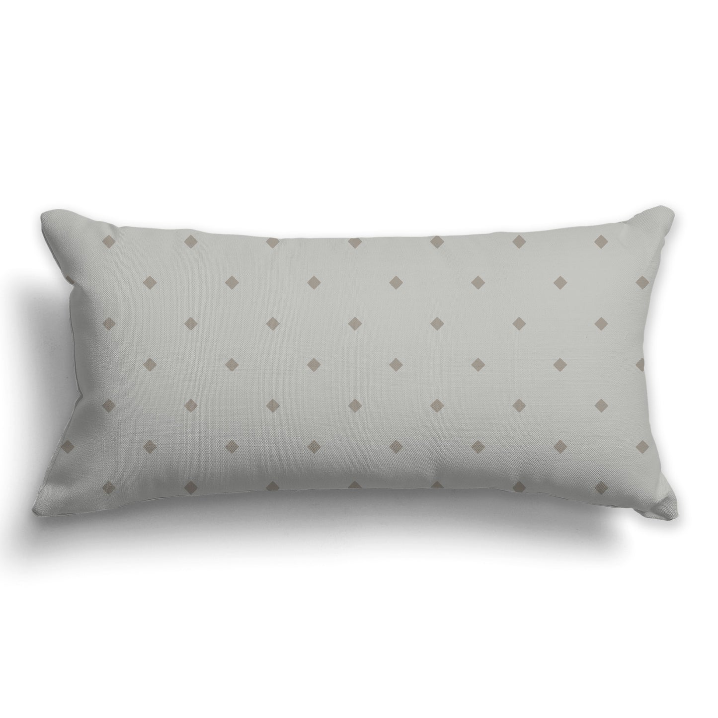 Grey-green Throw Pillow with Large Brown Diamond Pattern on Front, CAPC-1242-101