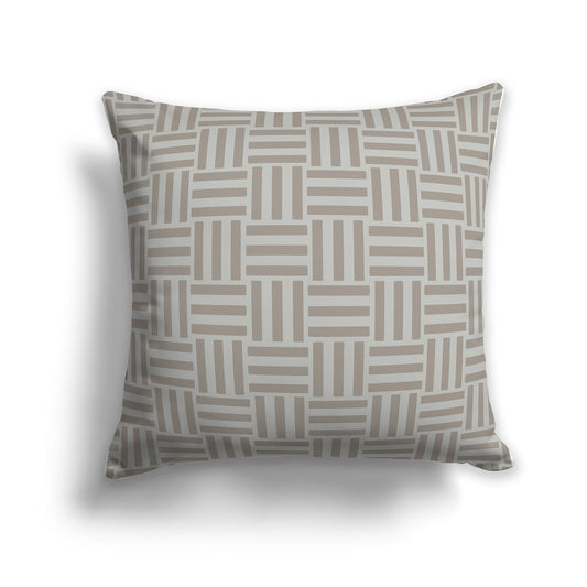 Throw Pillow with Brown and Grey-green Basket Weave Pattern on Both Sides, CAPC-1242-141