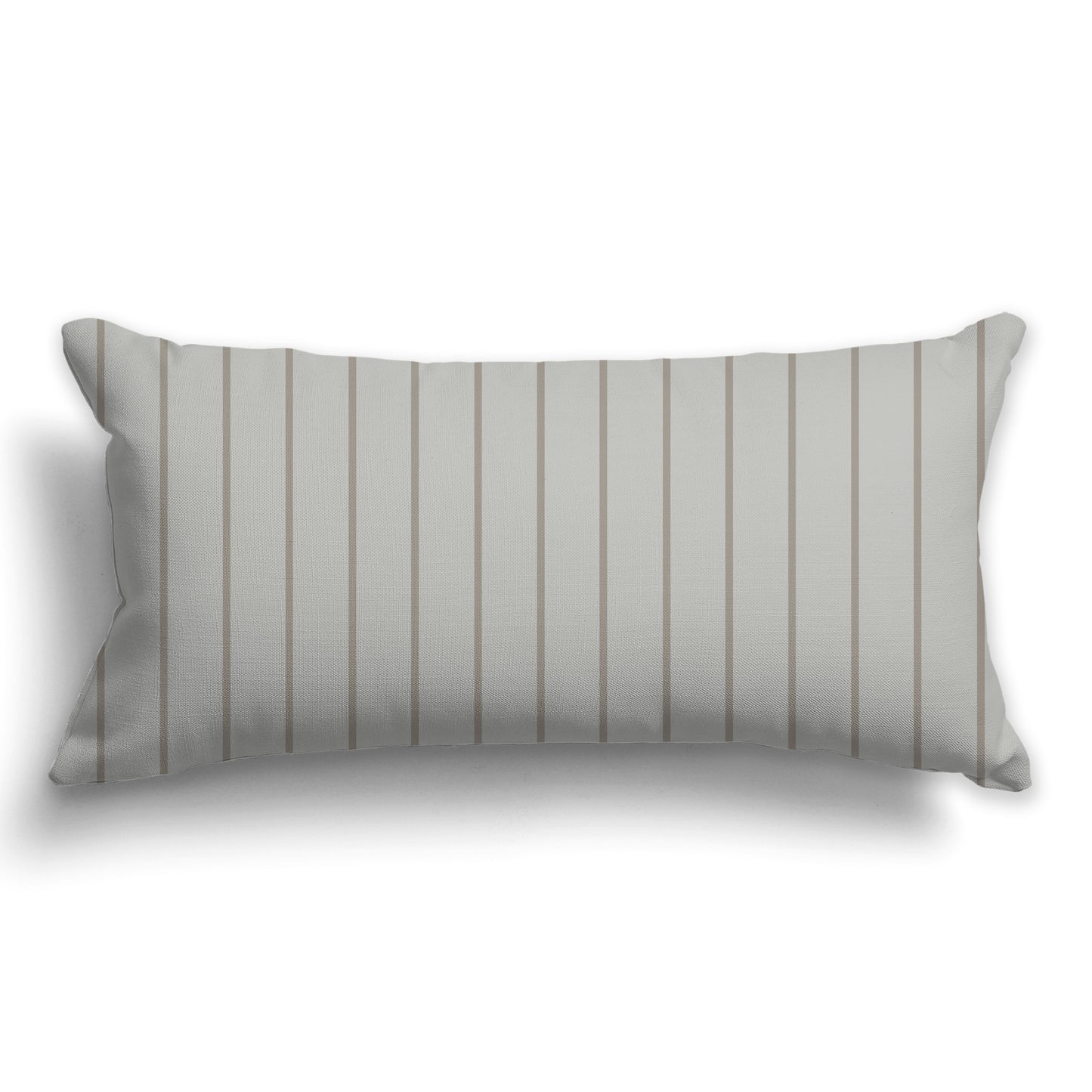Grey-green Throw Pillow with Fine Vertical Brown Stripes on Front, CAPC-1242-151
