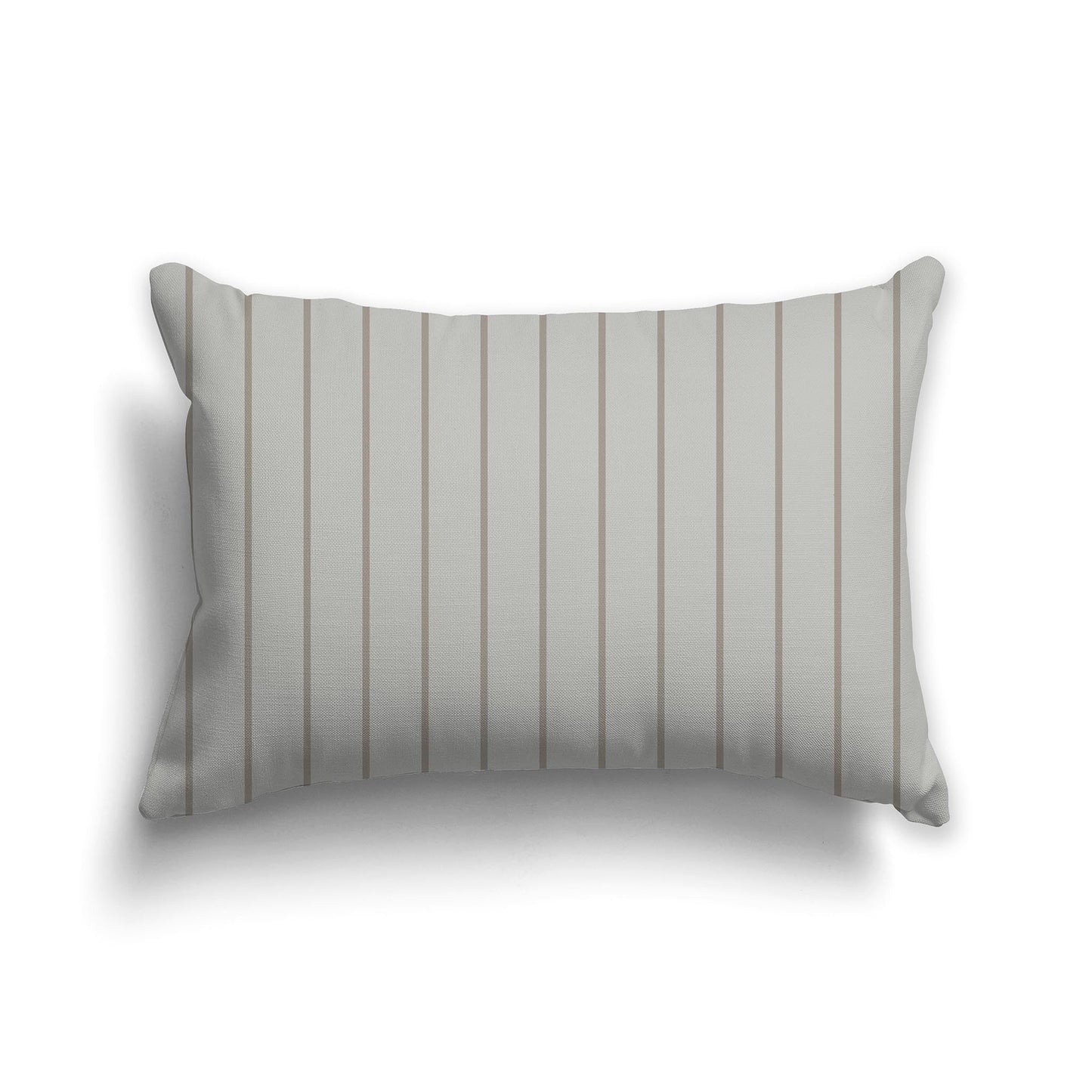 Grey-green Throw Pillow with Fine Vertical Brown Stripes on Front, CAPC-1242-151