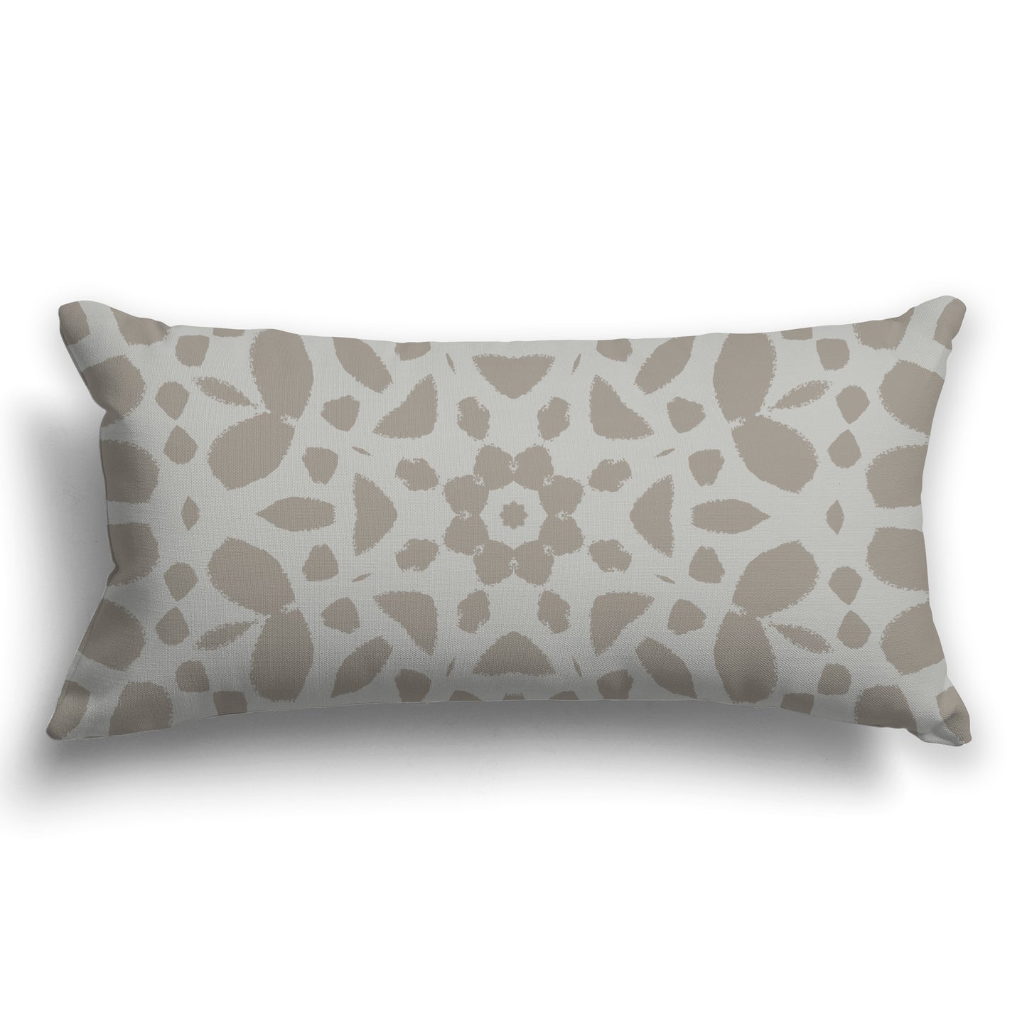 Grey-green Throw Pillow with Brown Circular Graphic on Both Sides, CAPC-1242-181
