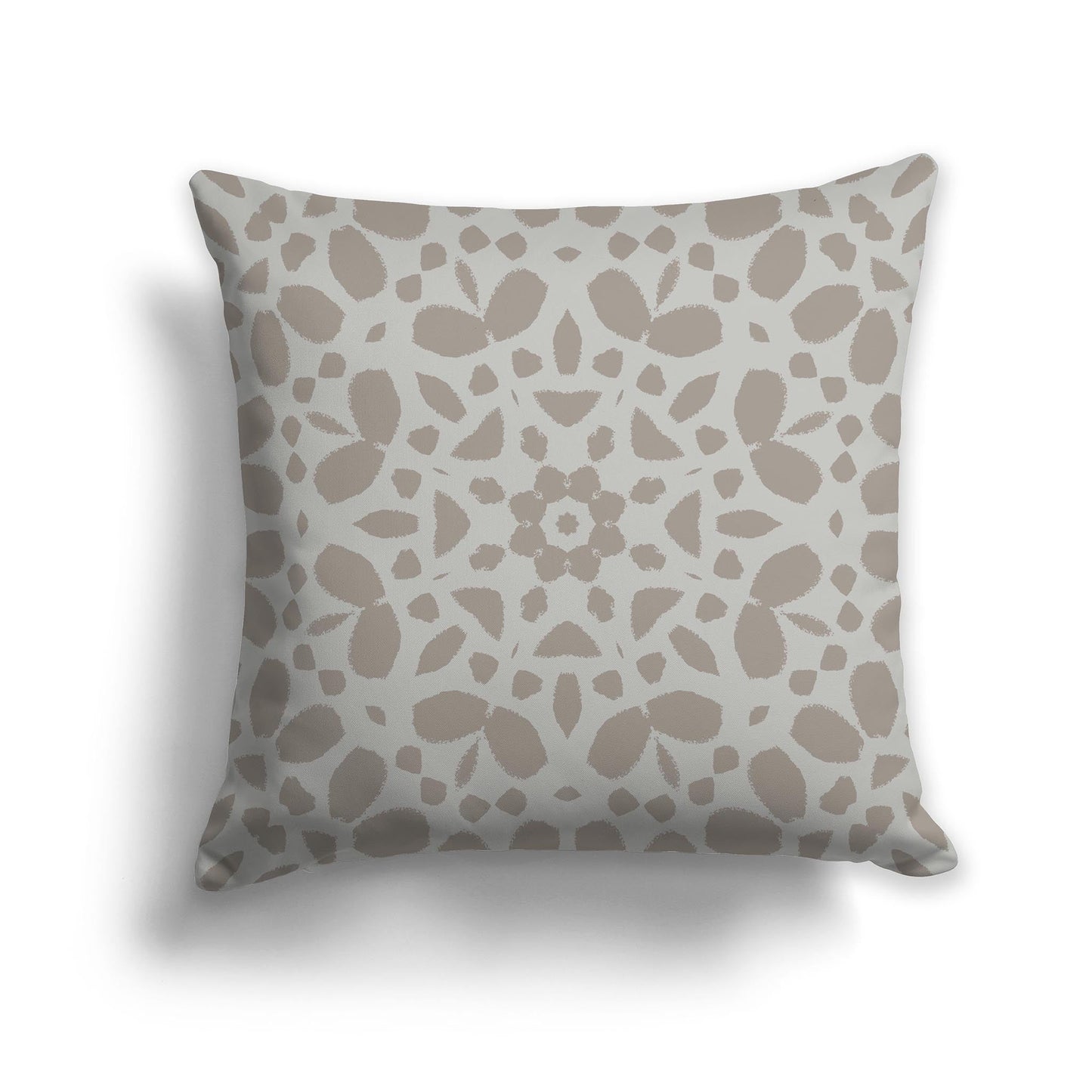 Grey-green Throw Pillow with Brown Circular Graphic on Both Sides, CAPC-1242-181
