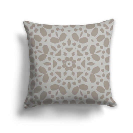 Grey-green Throw Pillow with Brown Circular Graphic on Both Sides, CAPC-1242-181