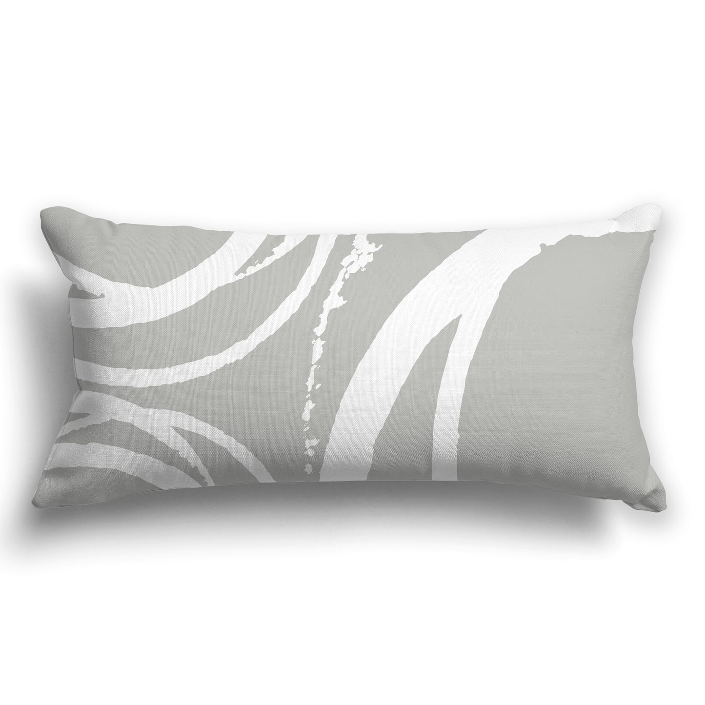 Grey Throw Pillow with Circular White/Beige-white Graphic on Both Sides, CAPC-1243-022