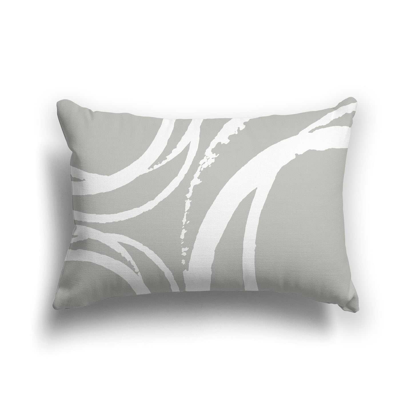 Grey Throw Pillow with Circular White/Beige-white Graphic on Both Sides, CAPC-1243-022