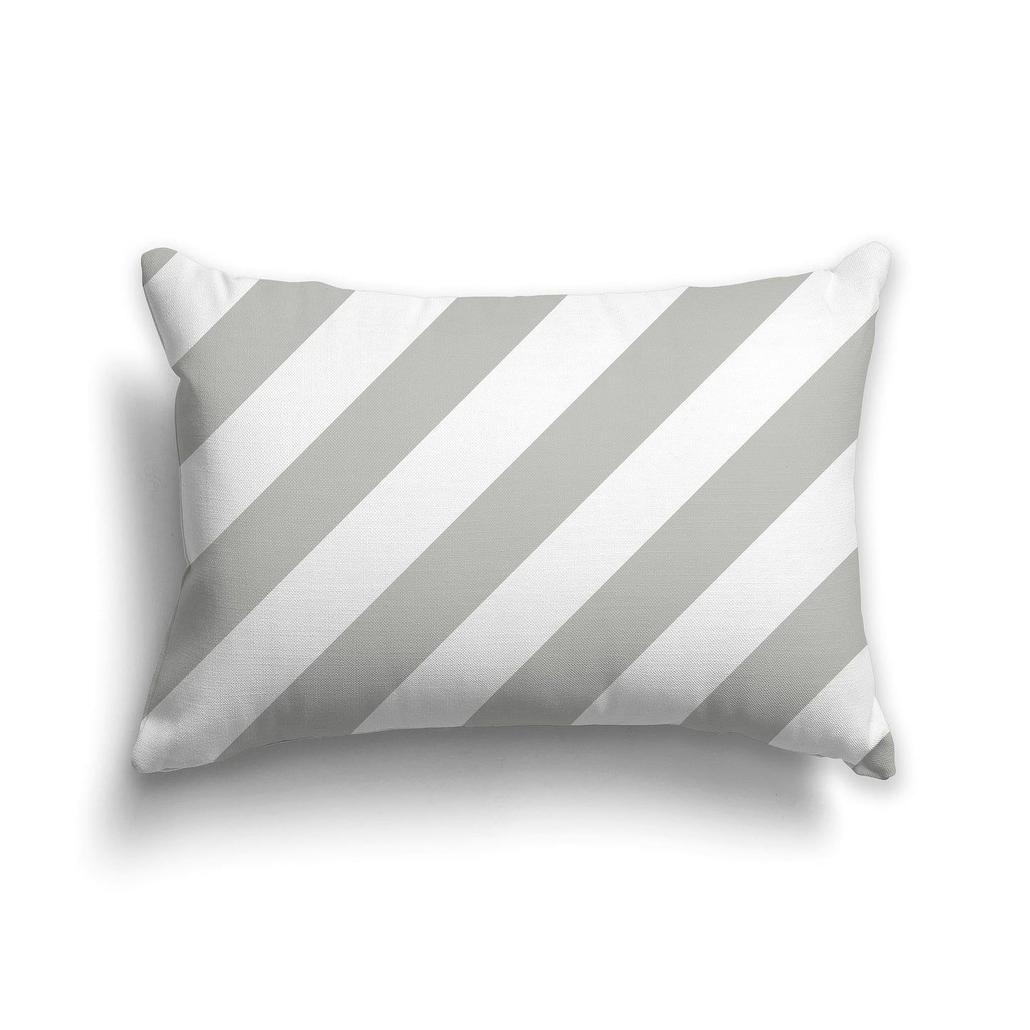 Throw Pillow with Grey and White/Beige-white Diagonal Bars on Both Sides, CAPC-1243-031