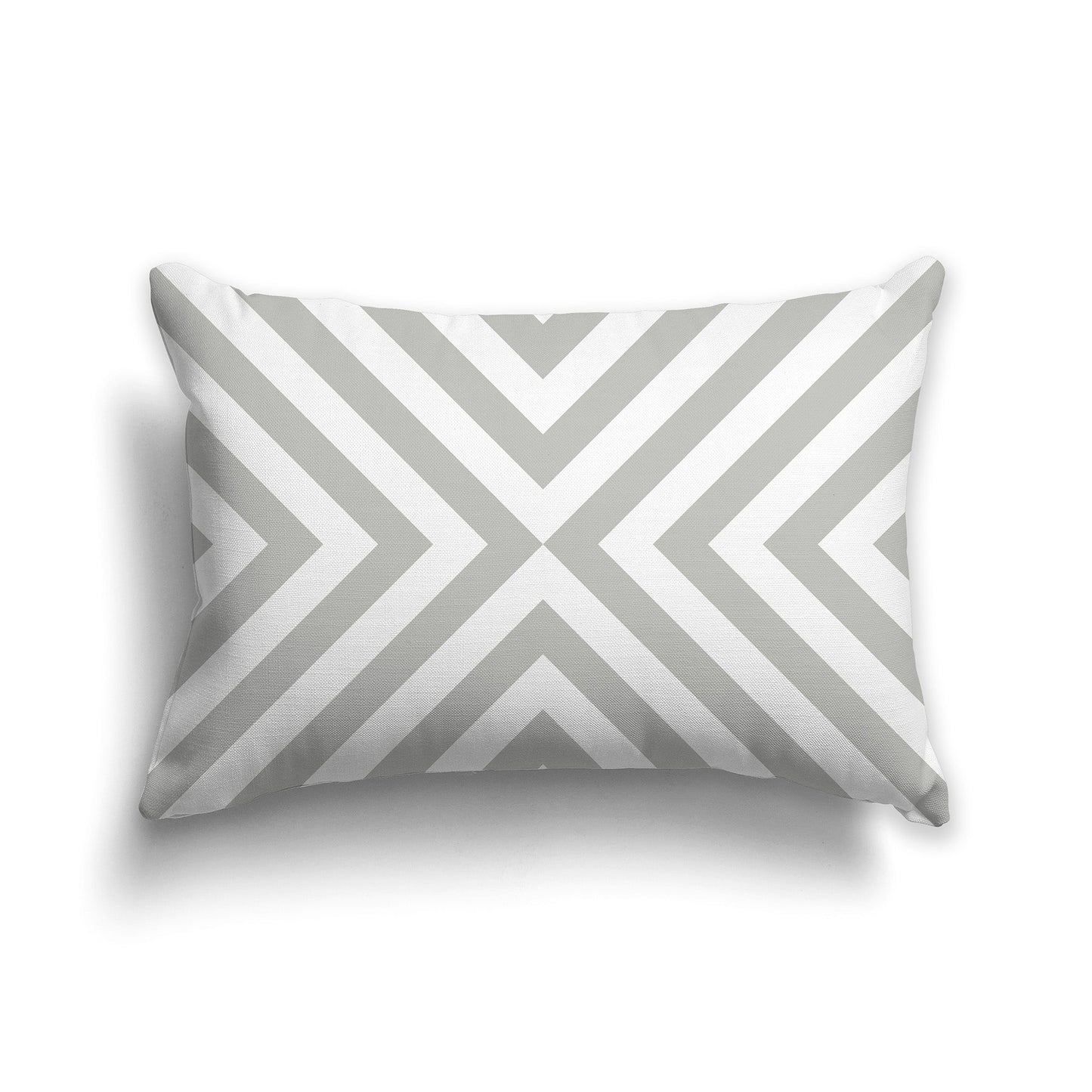 White/Beige-white Throw Pillow with Radiating Grey Diagonal Bars on Both Sides, CAPC-1243-041
