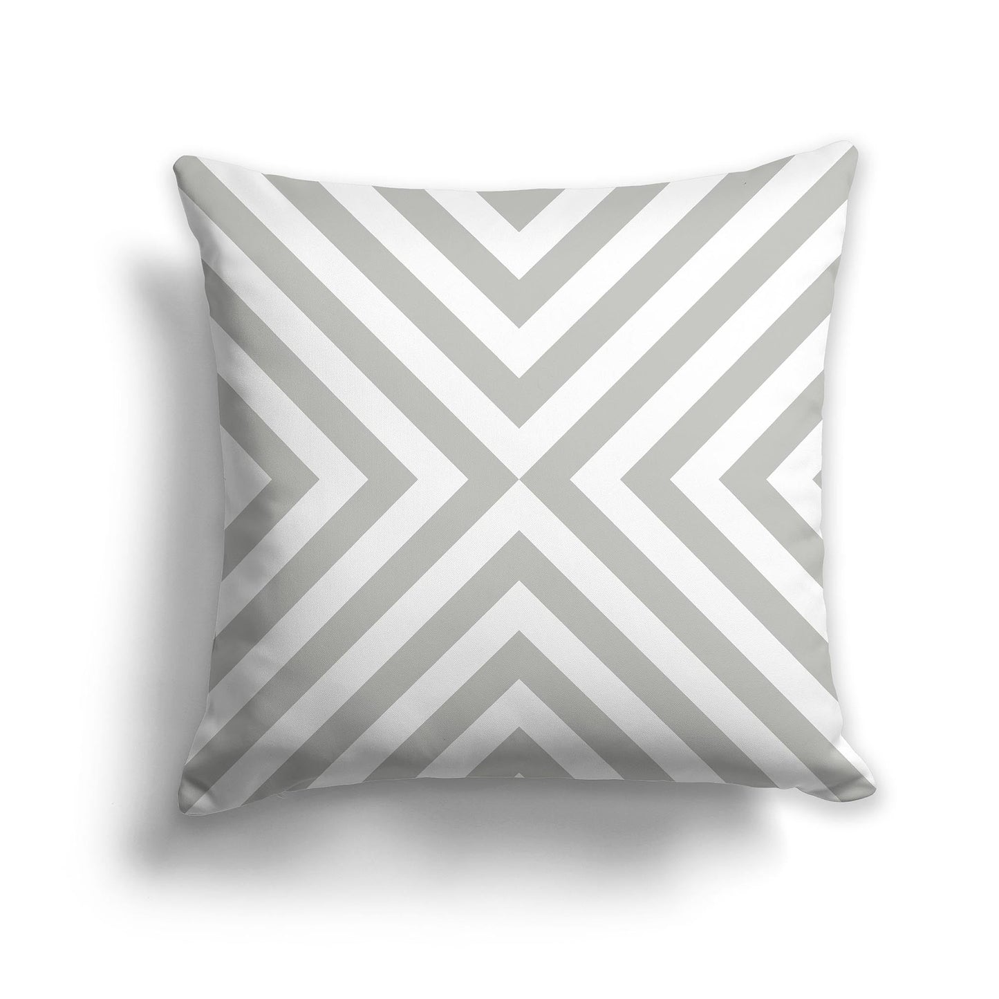 White/Beige-white Throw Pillow with Radiating Grey Diagonal Bars on Both Sides, CAPC-1243-041