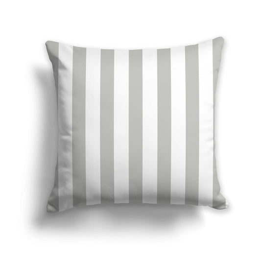 White/Beige-white Throw Pillow with Vertical Grey Bars on Front, CAPC-1243-051