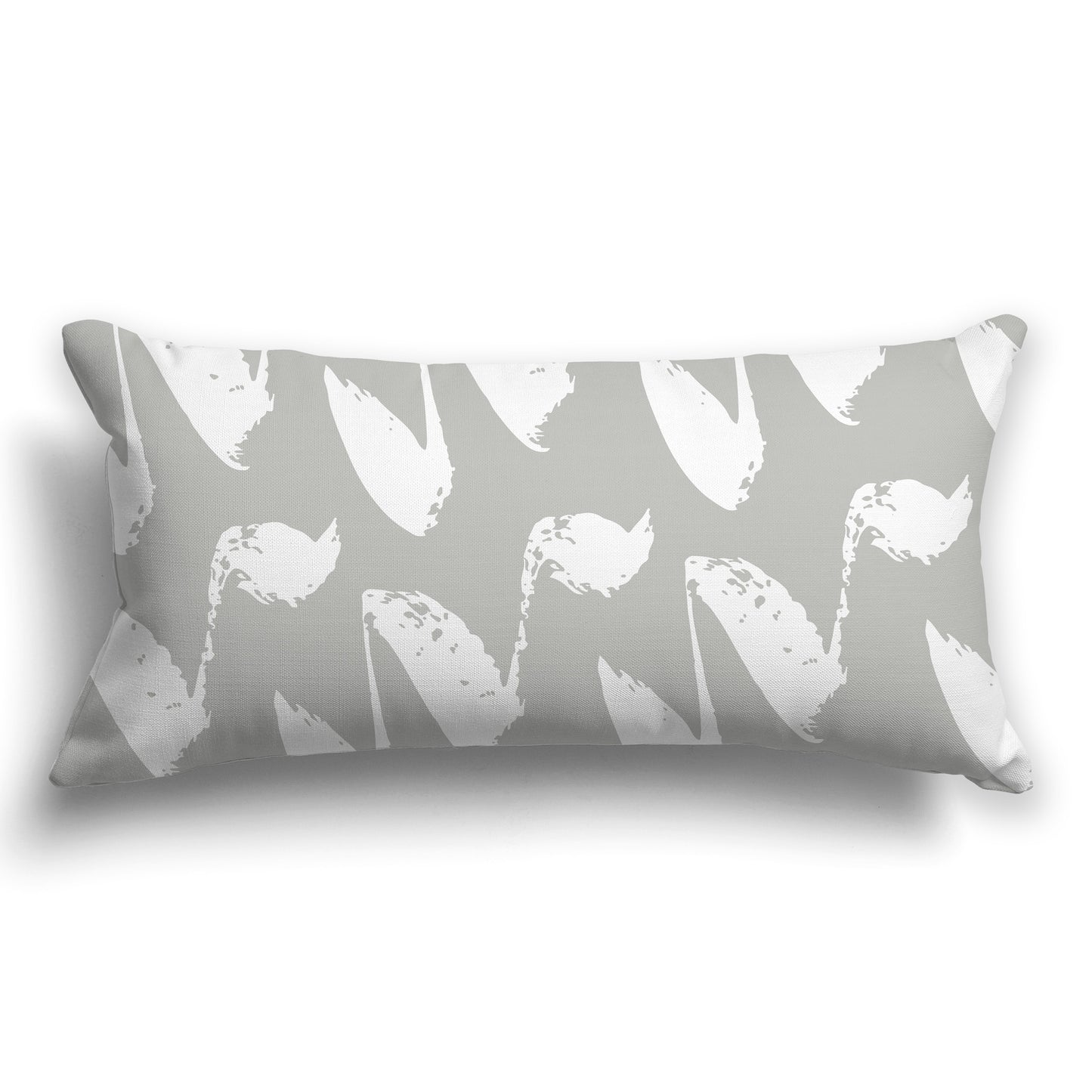 Grey Throw Pillow with White/Beige-white Squiggle Pattern on Both Sides, CAPC-1243-082