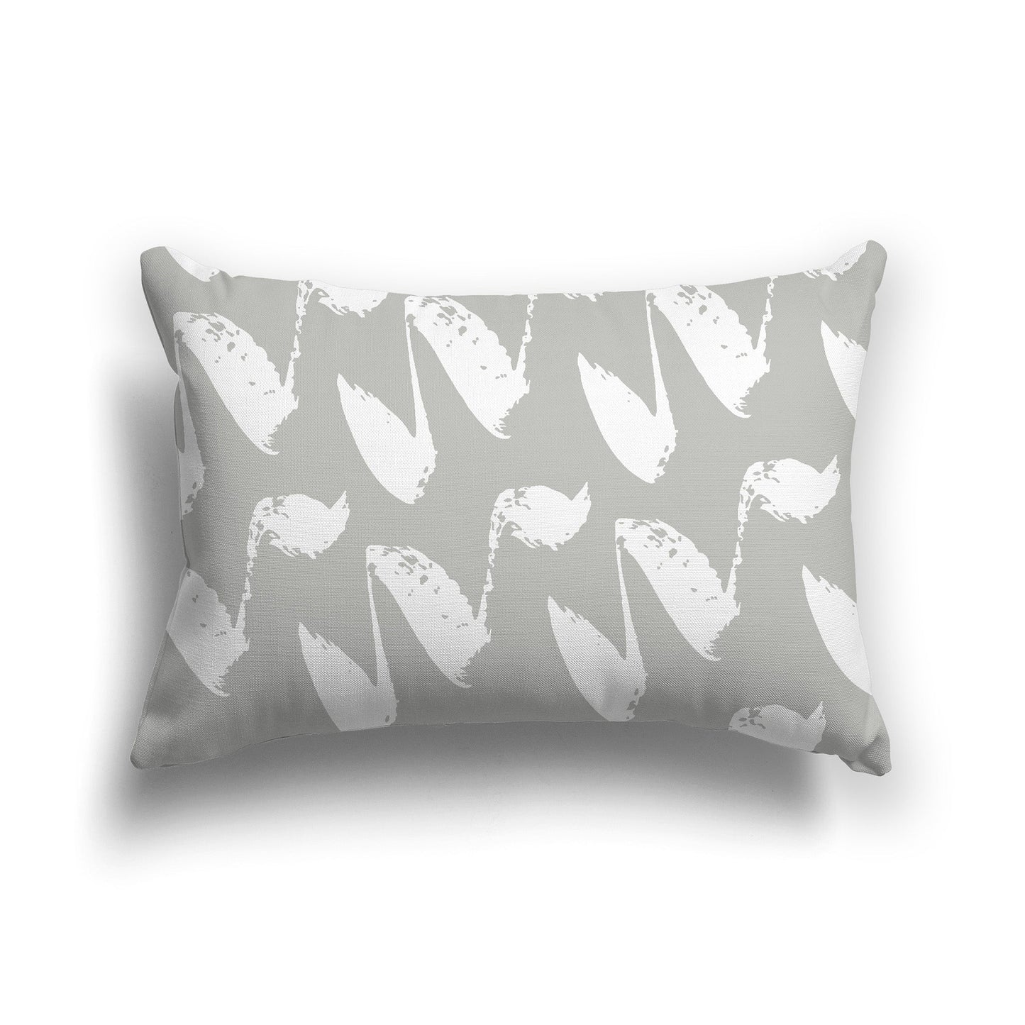 Grey Throw Pillow with White/Beige-white Squiggle Pattern on Both Sides, CAPC-1243-082