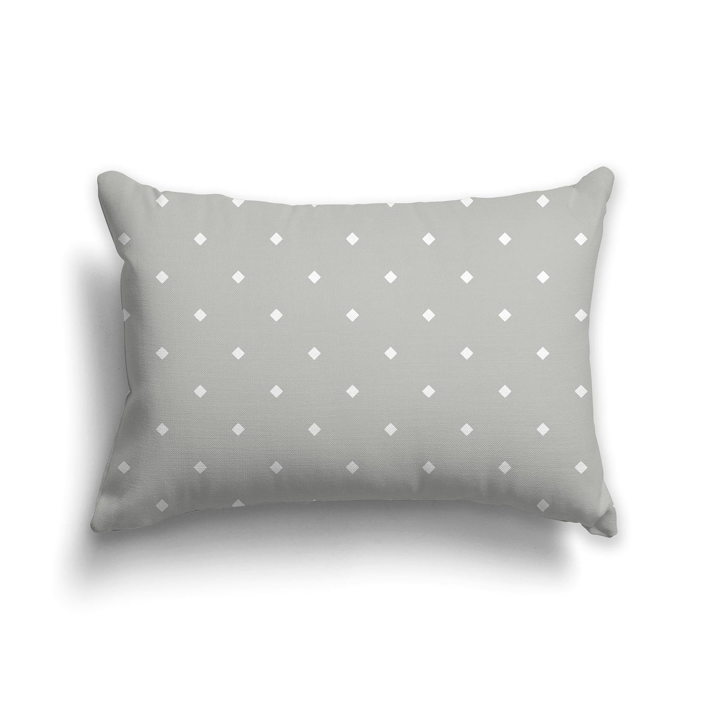 Grey Throw Pillow with White/Beige-white Diamond Pattern on Front and Solid Grey Back, CAPC-1243-102