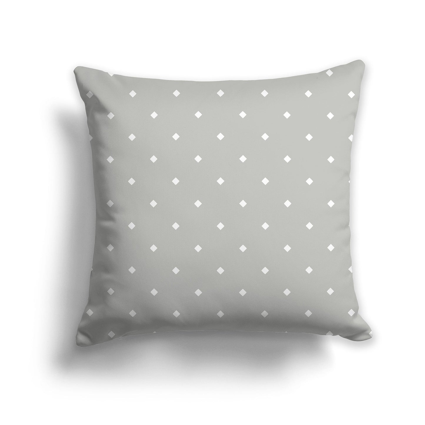 Grey Throw Pillow with White/Beige-white Diamond Pattern on Front and Solid Grey Back, CAPC-1243-102