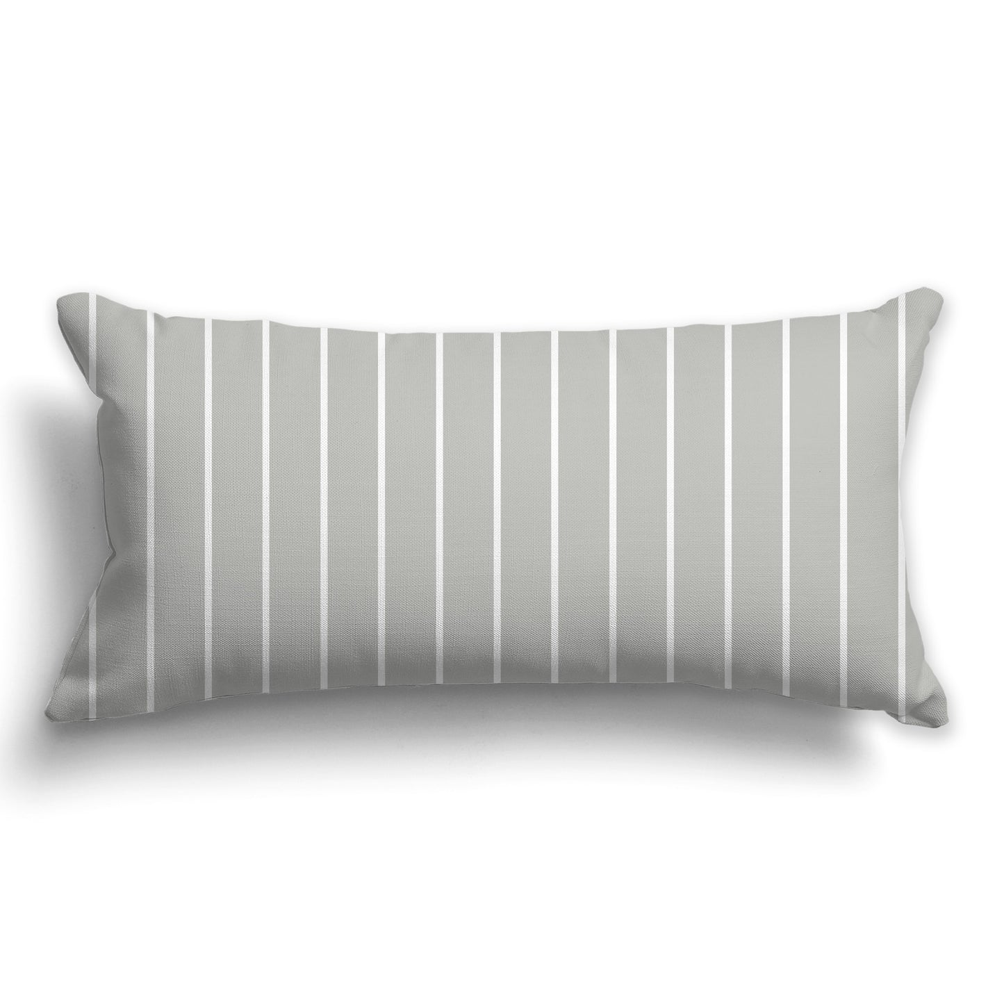 Grey Throw Pillow with Fine White/Beige-white Vertical Stripes on Front, CAPC-1243-152