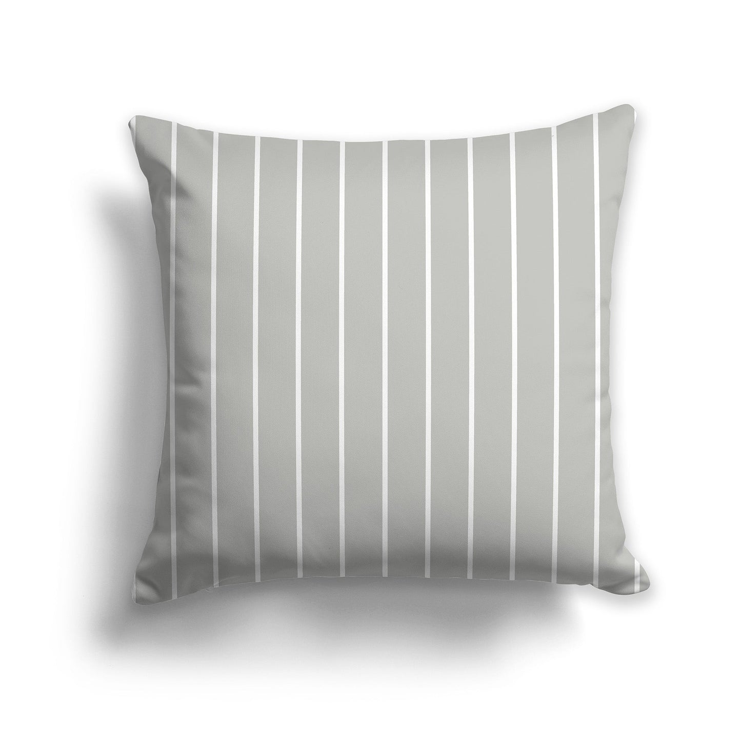 Grey Throw Pillow with Fine White/Beige-white Vertical Stripes on Front, CAPC-1243-152