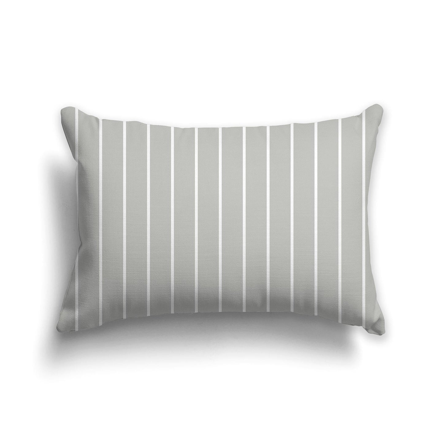 Grey Throw Pillow with Fine White/Beige-white Vertical Stripes on Front, CAPC-1243-152