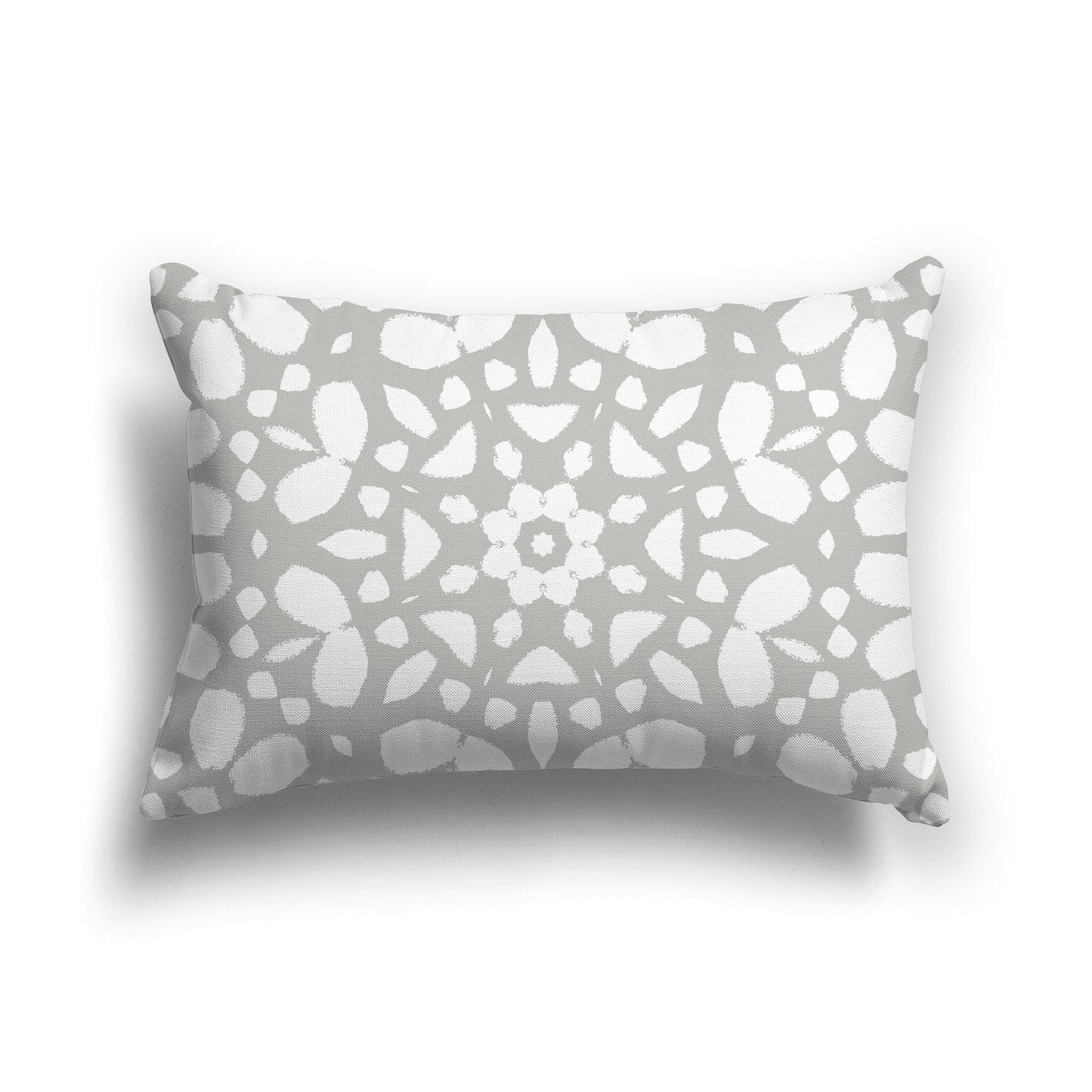 Grey Throw Pillow with White/Beige-white Circular Pattern on Both Sides, CAPC-1243-182