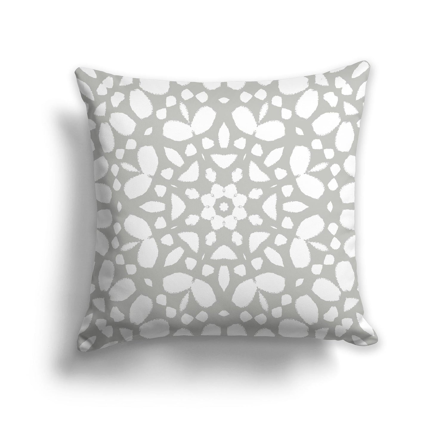 Grey Throw Pillow with White/Beige-white Circular Pattern on Both Sides, CAPC-1243-182