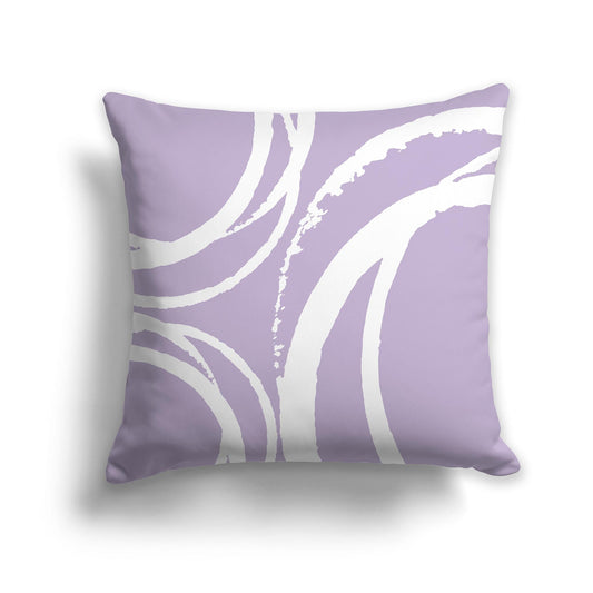 Mauve Throw Pillow with a Circular White/Beige-white Graphic on Both Sides, CAPC-1251-022