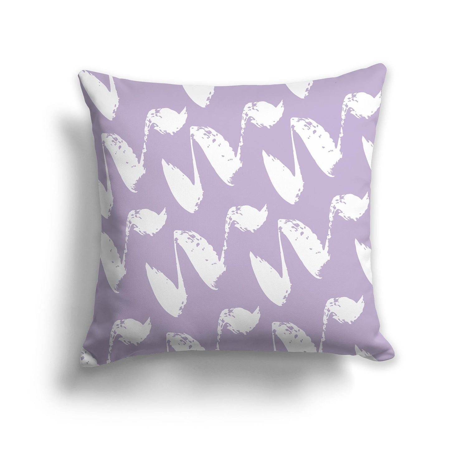 Mauve Throw Pillow with White/Beige-white Squiggle Pattern on Both Sides, CAPC-1251-082