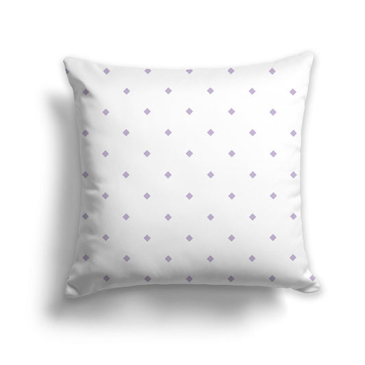 White/Beige-white Throw Pillow with Large Mauve Diamond Pattern on Front, CAPC-1251-101