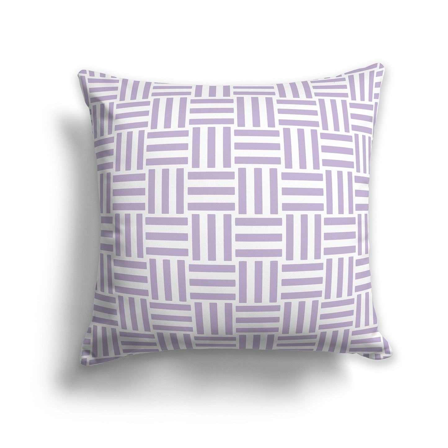 Throw Pillow with Mauve and White/Beige-white Basket Weave Pattern on Both Sides, CAPC-1251-141