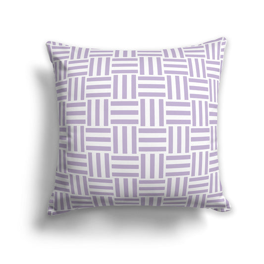 Throw Pillow with Mauve and White/Beige-white Basket Weave Pattern on Both Sides, CAPC-1251-141