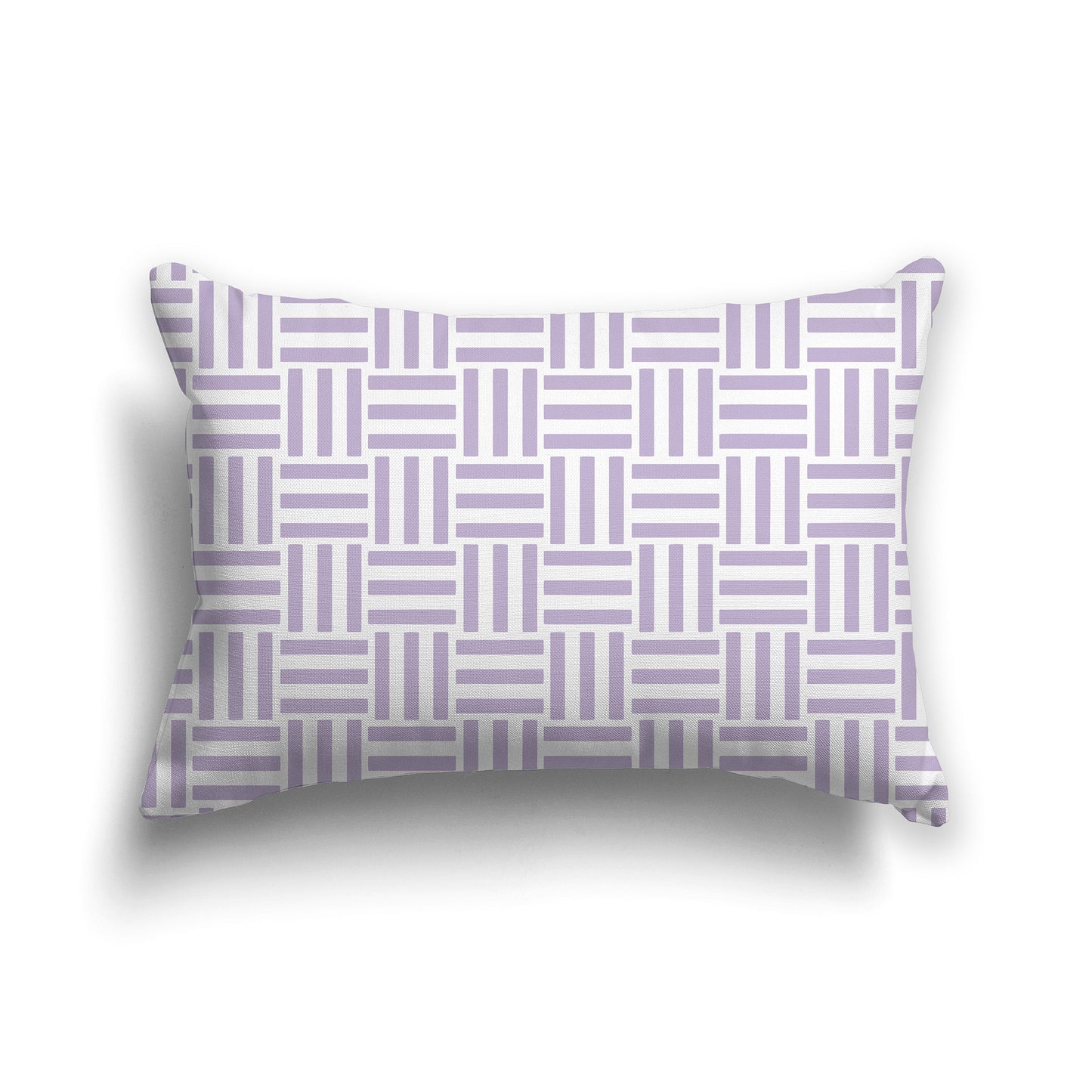 Throw Pillow with Mauve and White/Beige-white Basket Weave Pattern on Both Sides, CAPC-1251-141