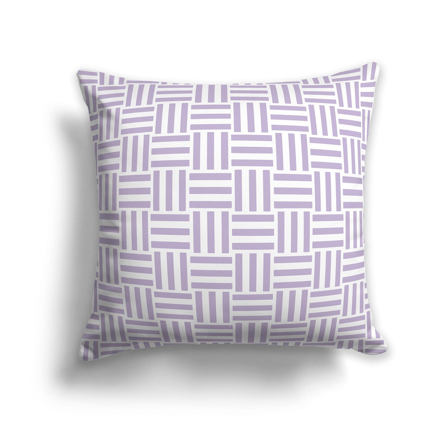 Throw Pillow with Mauve and White/Beige-white Basket Weave Pattern on Both Sides, CAPC-1251-141