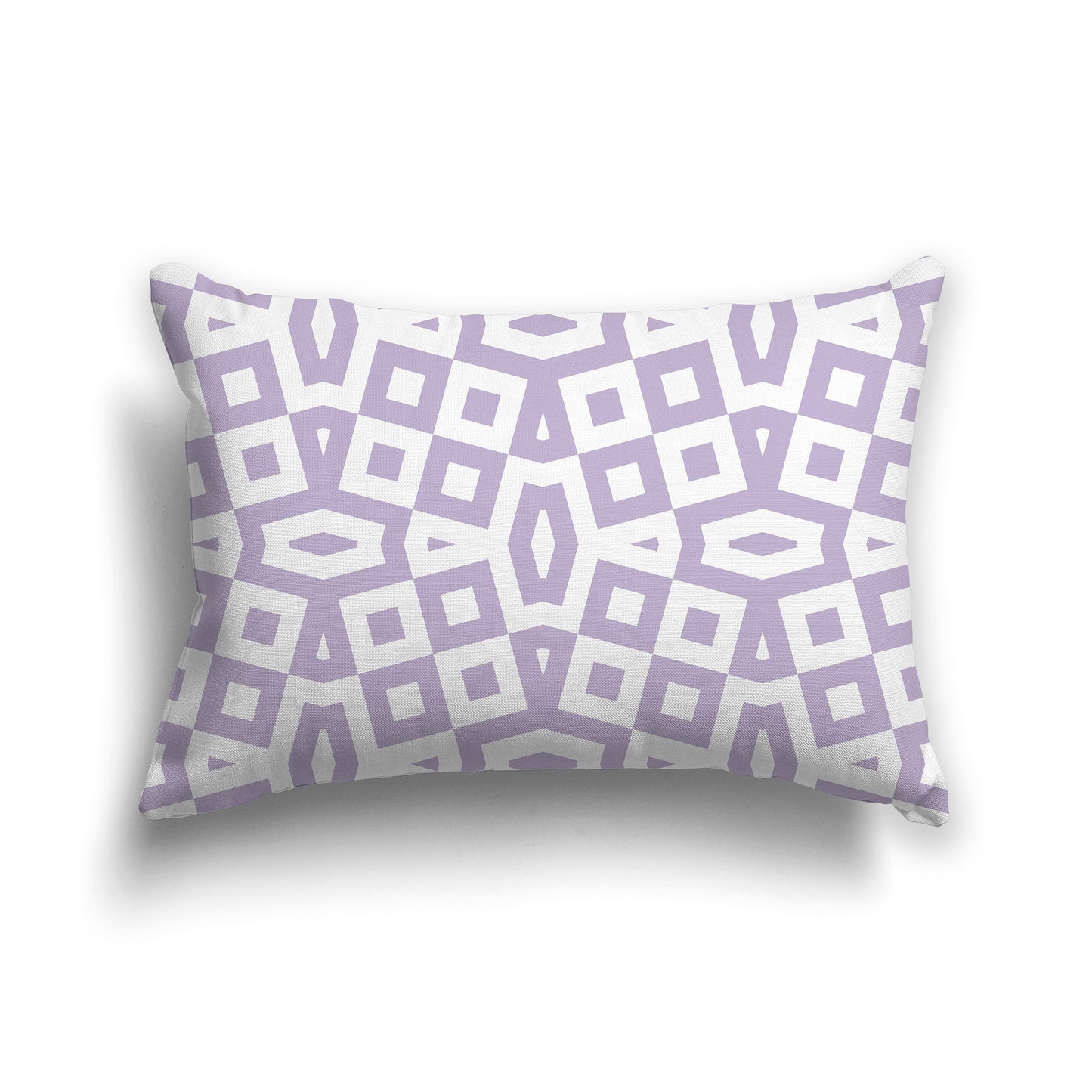 Throw Pillow with Mauve and White/Beige-white Geometric Pattern on Both Sides, CAPC-1251-171