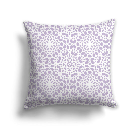 Throw Pillow with Circular Mauve and White/Beige-white Repeat Graphic on Both Sides, CAPC-1251-191