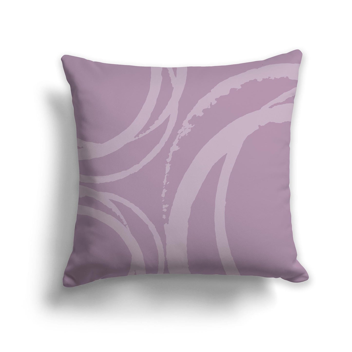 Mauve Throw Pillow with a Circular Light Mauve Graphic on Both Sides, CAPC-1252-022