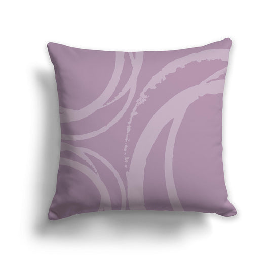 Mauve Throw Pillow with a Circular Light Mauve Graphic on Both Sides, CAPC-1252-022