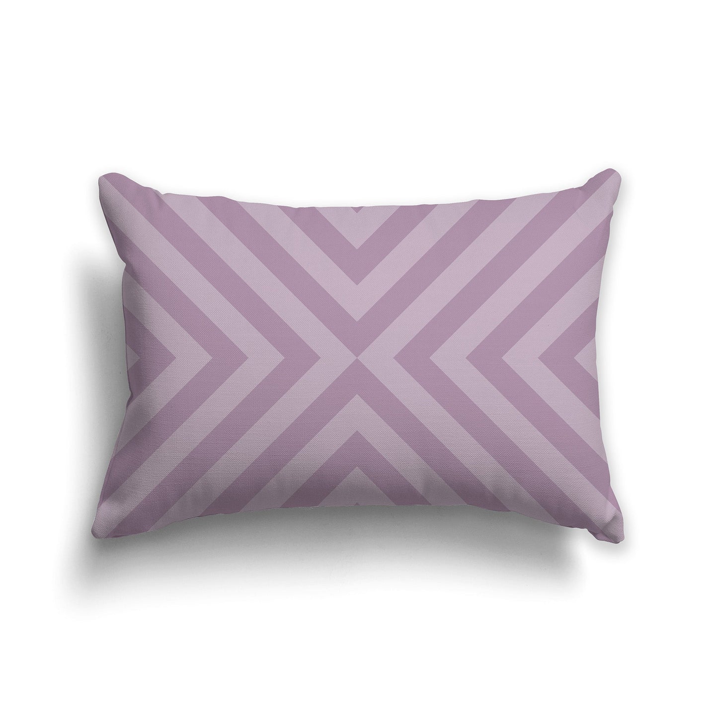 Throw Pillow with Radiating Diagonal Two-tone Mauve Bars on Both Sides, CAPC-1252-041