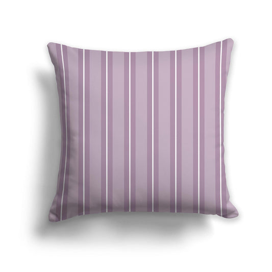Light Mauve Throw Pillow with Mauve and White/Beige-white Multistripe Pattern on Front, CAPC-1252-071