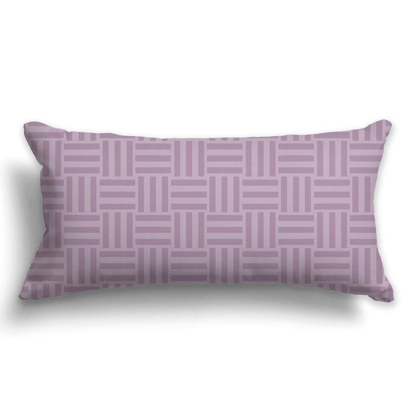Throw Pillow with Two-tone Mauve Basket Weave Pattern on Both Sides, CAPC-1252-141