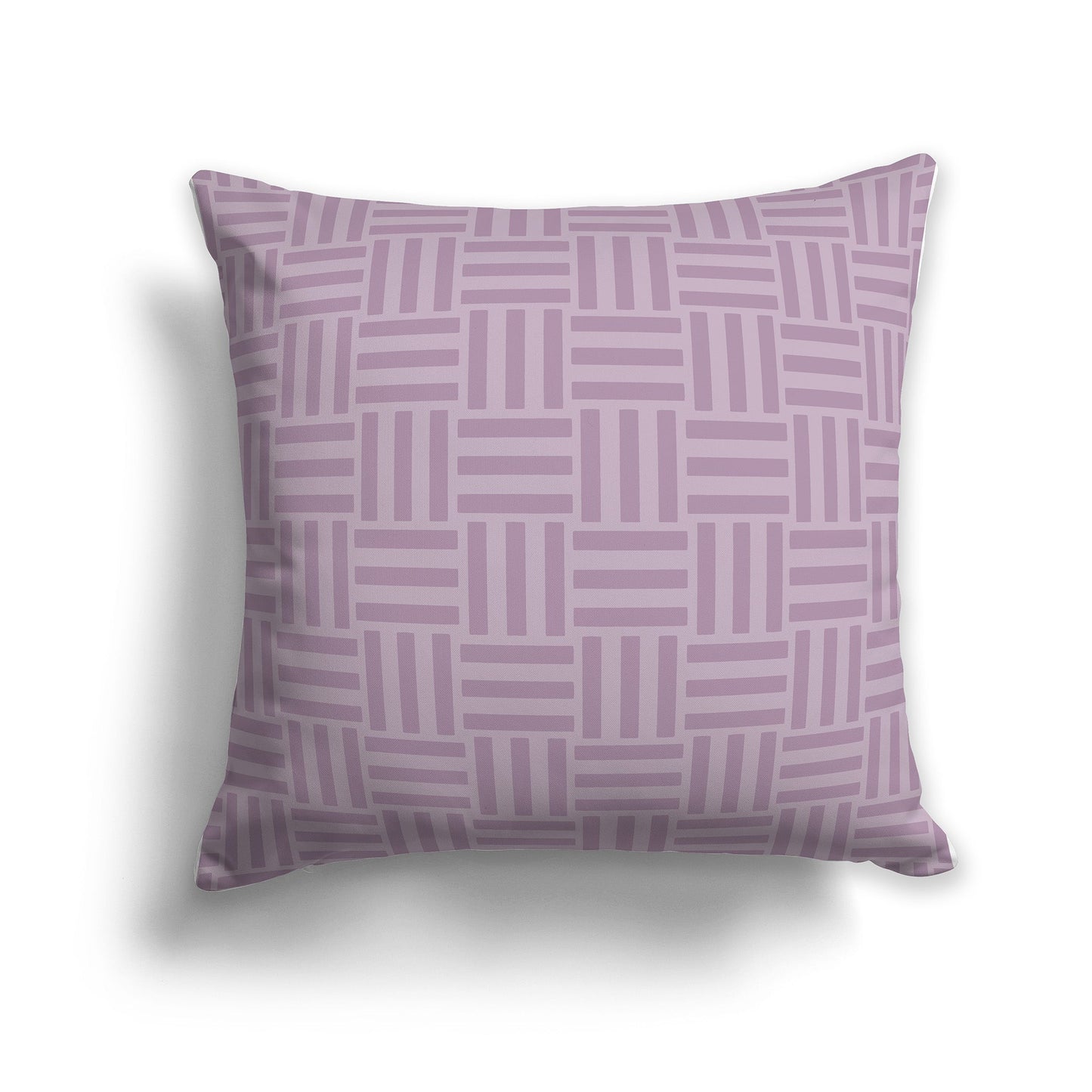 Throw Pillow with Two-tone Mauve Basket Weave Pattern on Both Sides, CAPC-1252-141