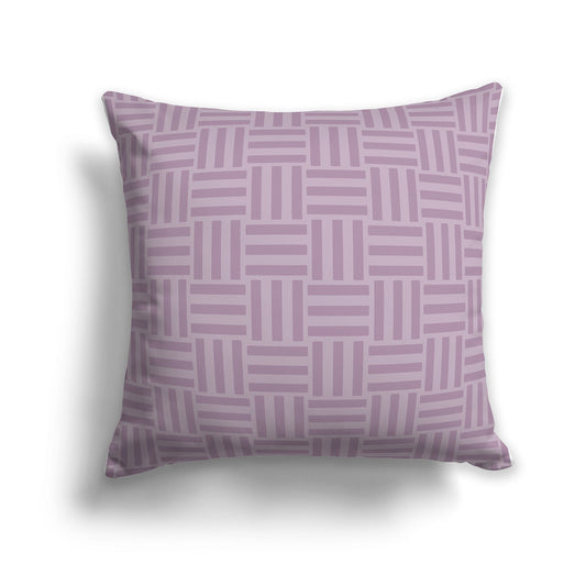 Throw Pillow with Two-tone Mauve Basket Weave Pattern on Both Sides, CAPC-1252-141