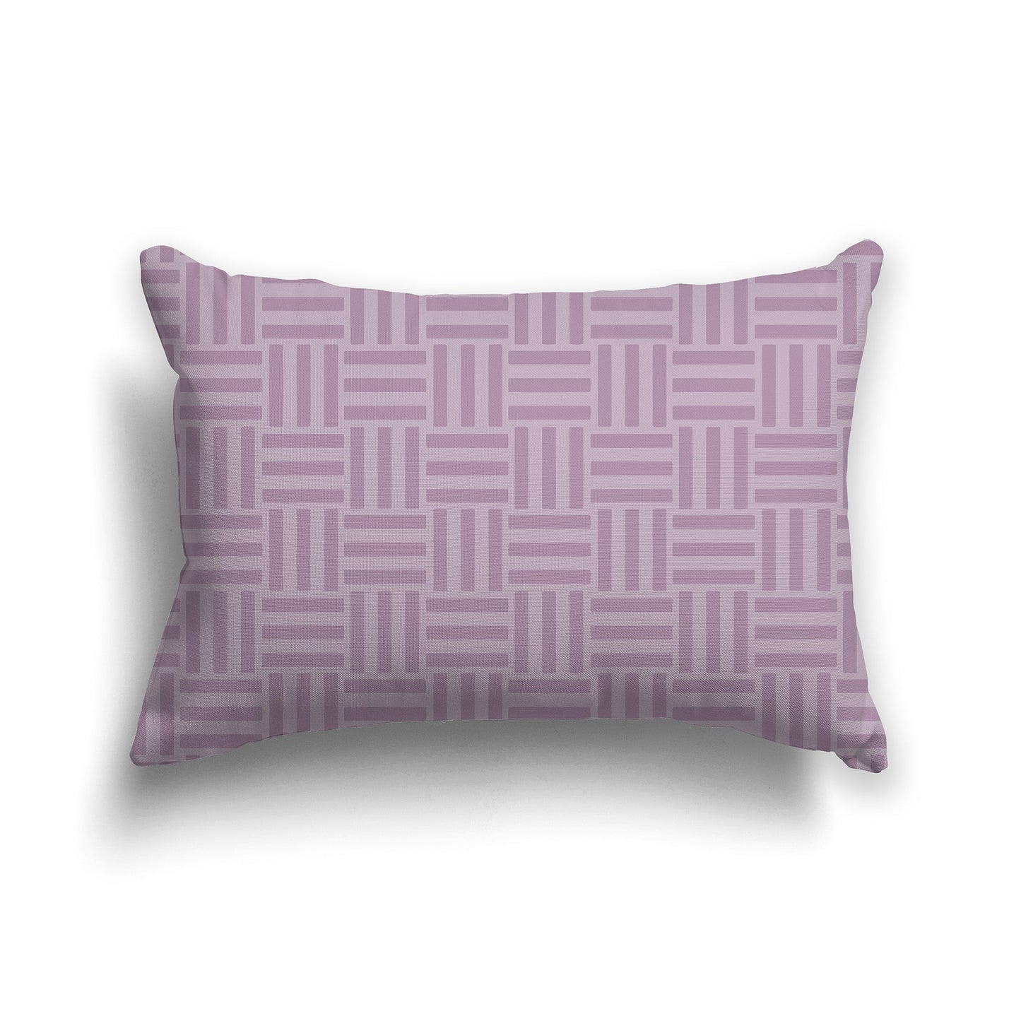 Throw Pillow with Two-tone Mauve Basket Weave Pattern on Both Sides, CAPC-1252-141