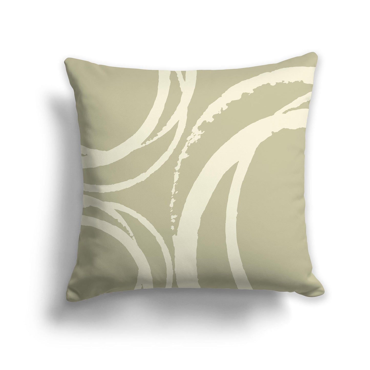 Green Throw Pillow with a Circular Yellow Graphic on Both Sides, CAPC-1255-022