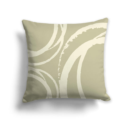 Green Throw Pillow with a Circular Yellow Graphic on Both Sides, CAPC-1255-022
