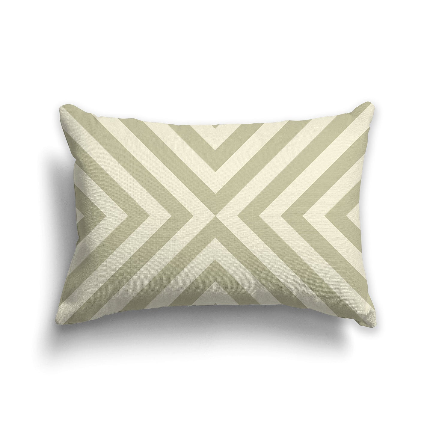 Throw Pillow with Radiating Green and Yellow Diagonal Bars on Both Sides, CAPC-1255-041