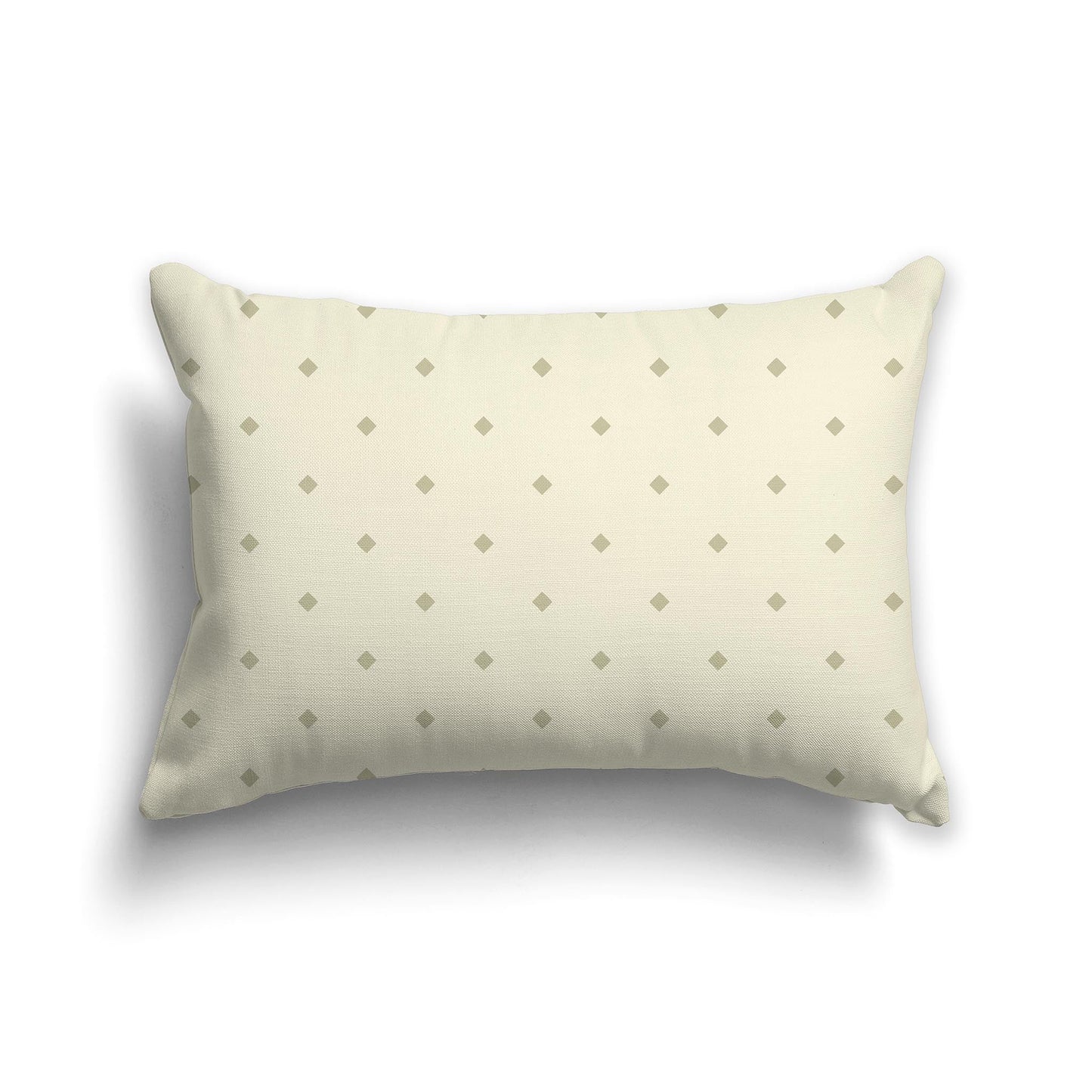 Yellow Throw Pillow with Large Green Diamond Pattern on Front, CAPC-1255-101