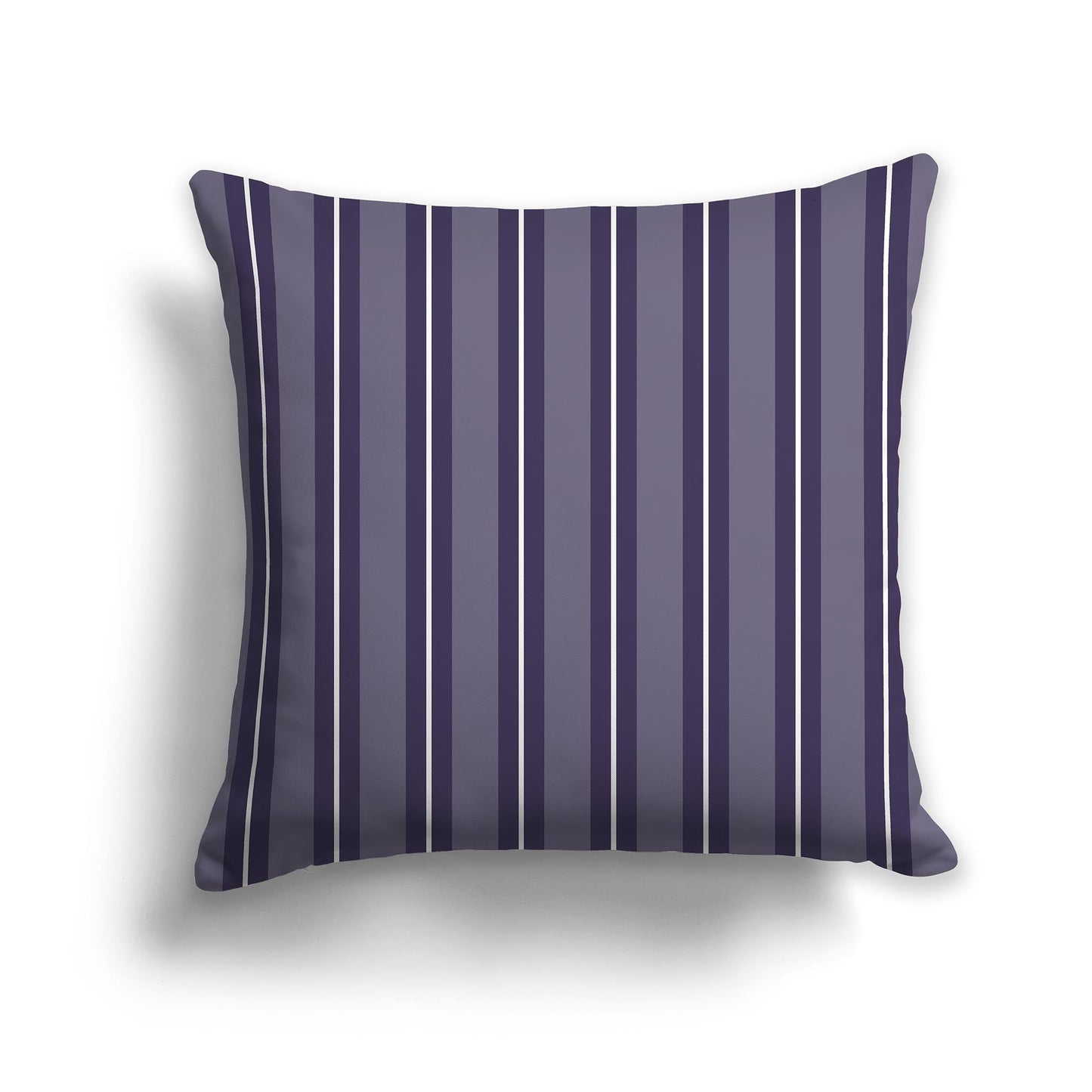 Medium Purple Throw Pillow with Purple and White/Beige-white Multistripe Pattern on Front, CAPC-1261-071