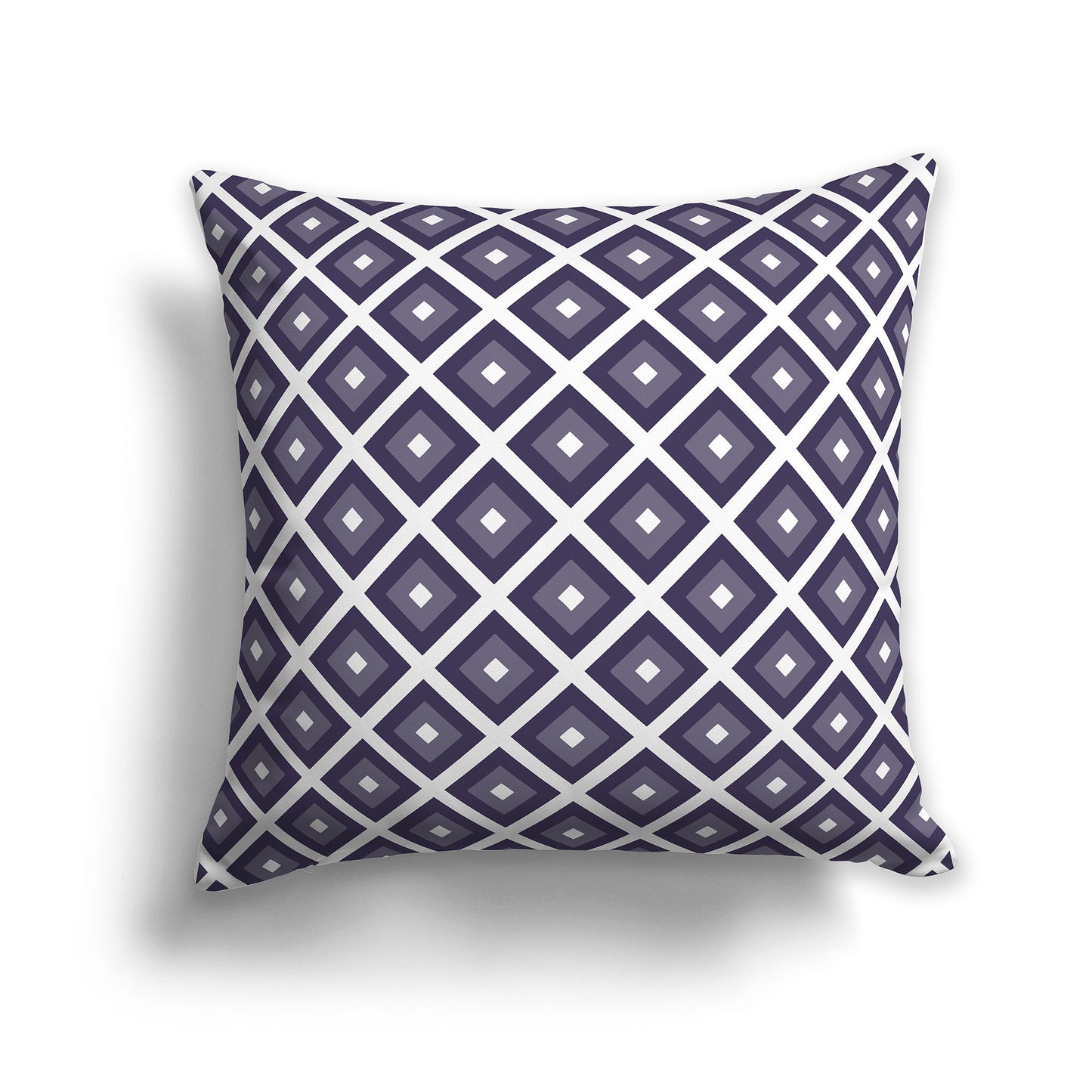 Throw Pillow with Radiating Two-tone Purple and White/Beige-white Squares on Both Sides, CAPC-1261-121