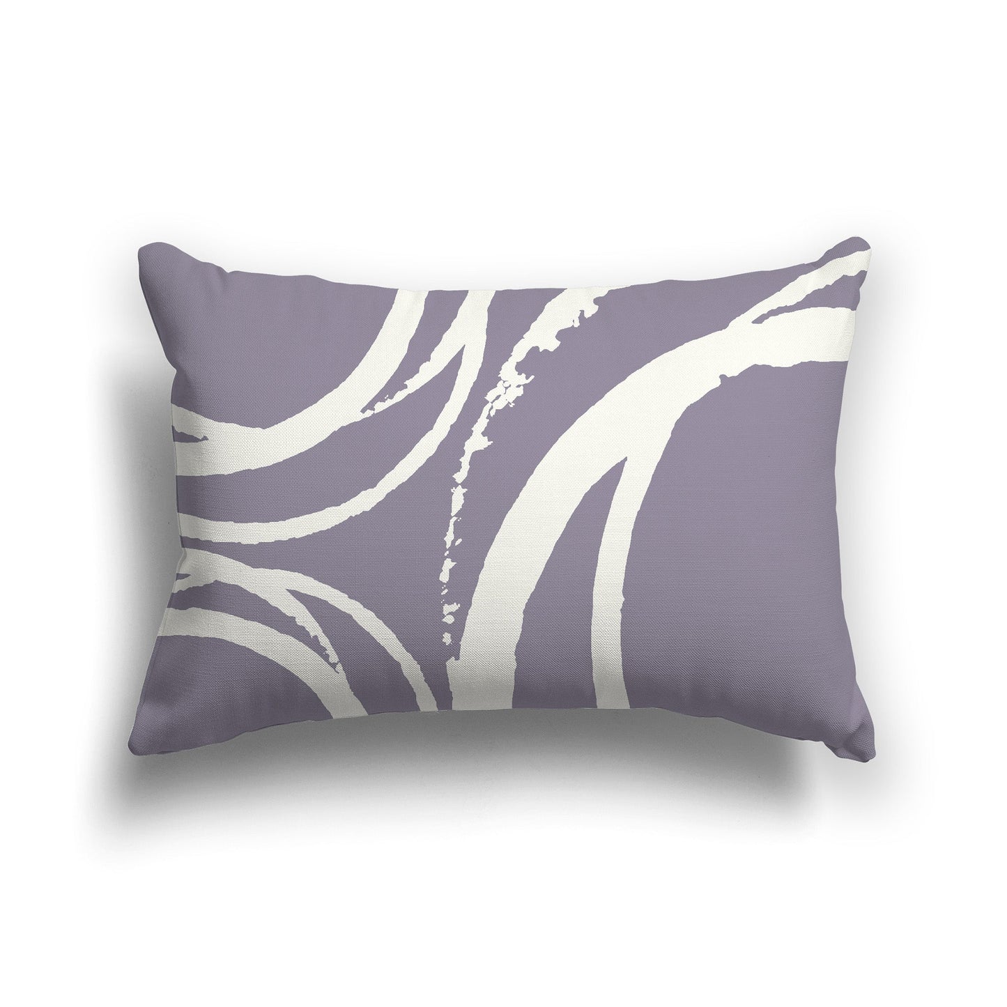 Lavender Throw Pillow with a Circular Cream Graphic on Both Sides, CAPC-1262-022
