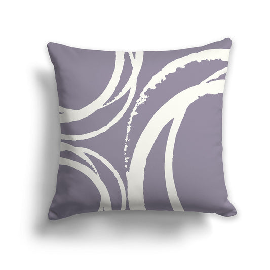Lavender Throw Pillow with a Circular Cream Graphic on Both Sides, CAPC-1262-022