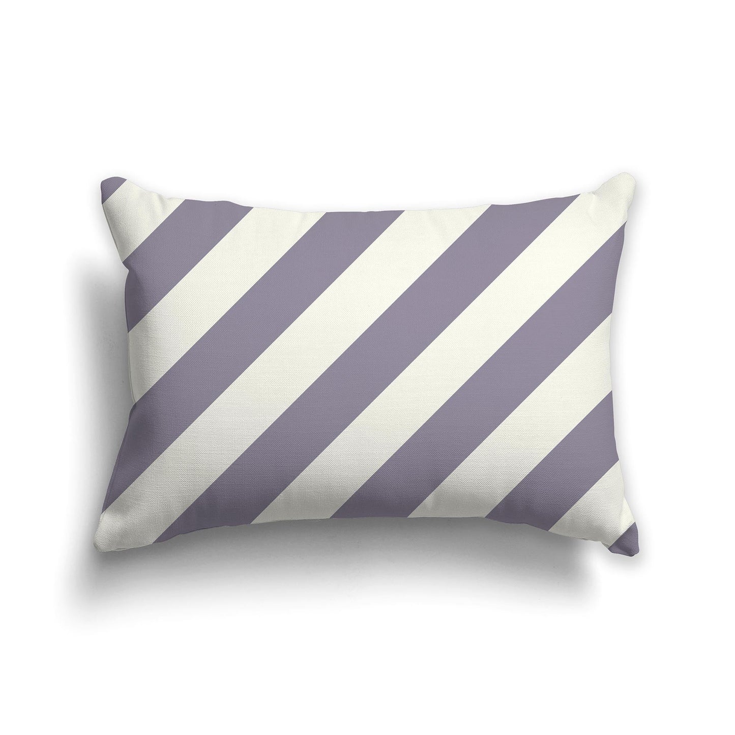 Throw Pillow with Lavender and Pale Cream Diagonal Bars on Both Sides, CAPC-1262-031