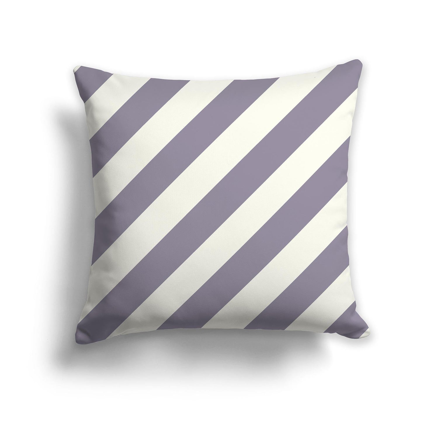 Throw Pillow with Lavender and Pale Cream Diagonal Bars on Both Sides, CAPC-1262-031