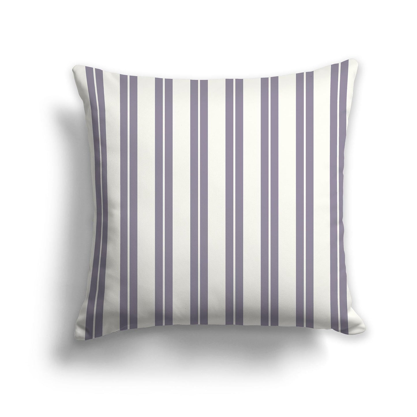 Pale Cream Throw Pillow with Lavender and Pale Cream Multistripe Pattern on Front, CAPC-1262-071